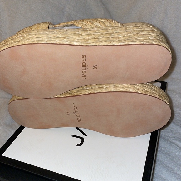 NWT J/SLIDES QUIVER Natural Raffia Sandal - Picture 14 of 15